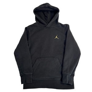 Nike Air Jordan Black Hoodie Gold Logo Youth Boy Medium 10 12 Activewear Sporty